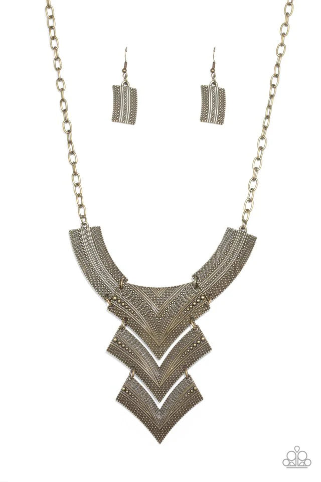 Fiercely Pharaoh - Brass Necklace