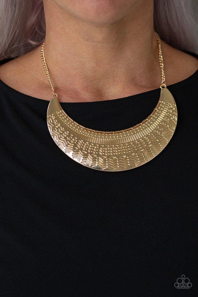 Large As Life - Paparazzi Gold  Necklace