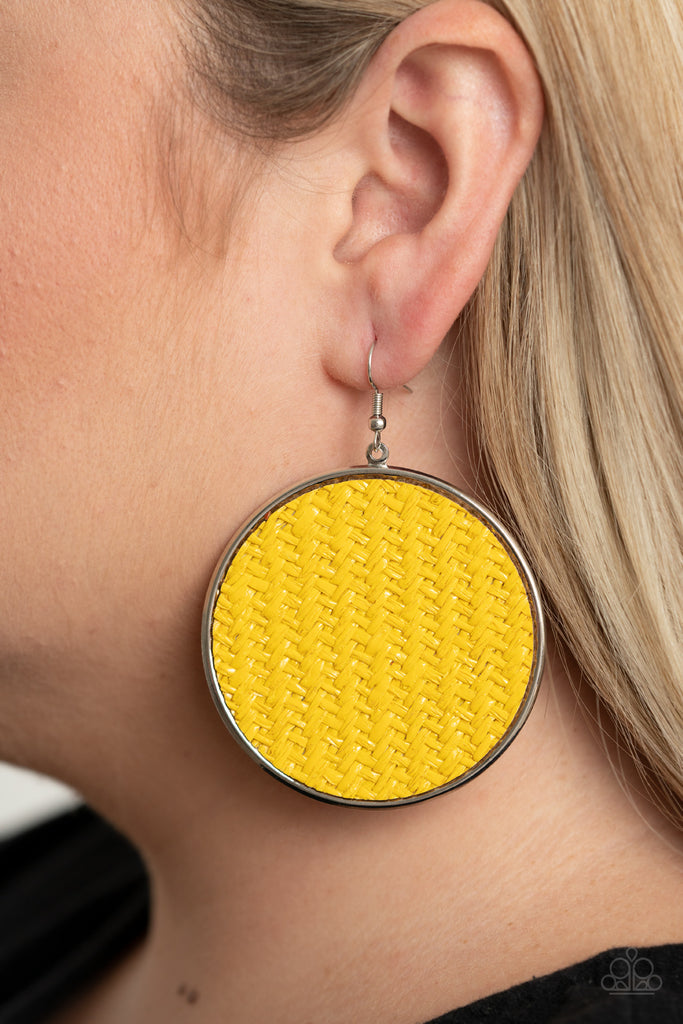 Wonderfully Woven - Paparazzi Yellow Earrings