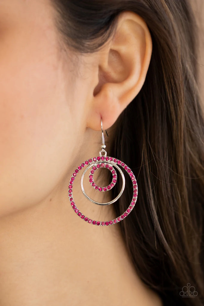 Bodaciously Bubbly - Paparazzi Pink Earrings