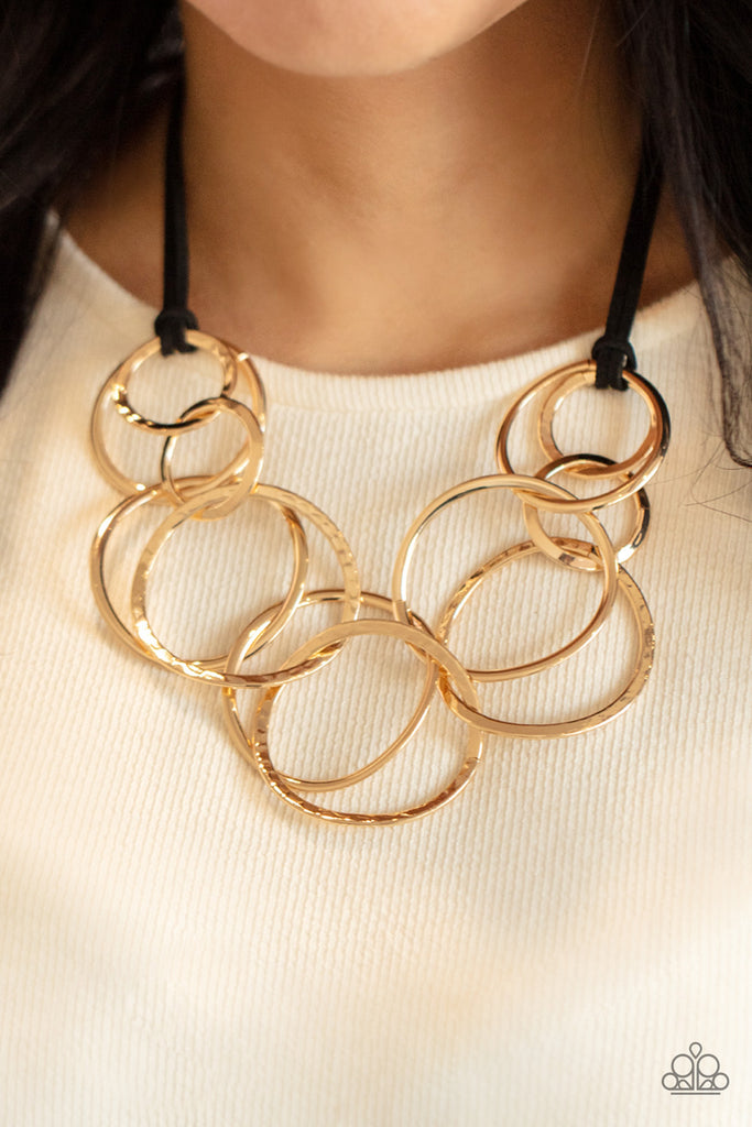 Spiraling Out of COUTURE - Paparazzi Gold Necklace