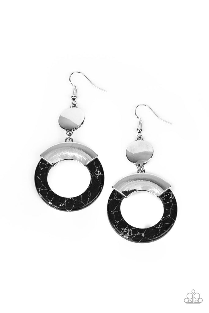 ENTRADA at Your Own Risk - Paparazzi Black Earrings
