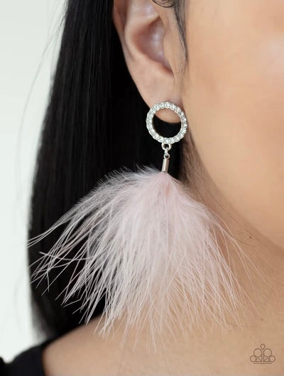 BOA Down - Paparazzi Pink Earrings