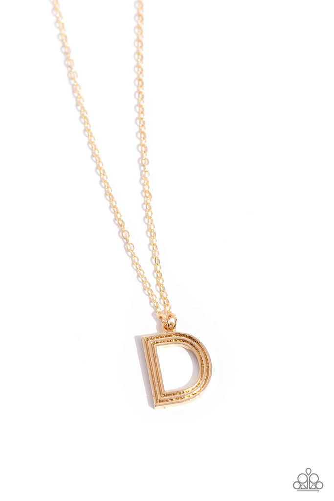 Leave Your Initials - D - Paparazzi Gold Necklace