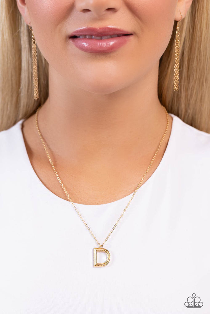 Leave Your Initials - D - Paparazzi Gold Necklace