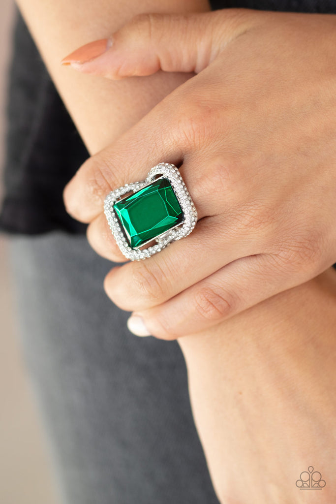Deluxe Decadence - Paparazzi Green Ring