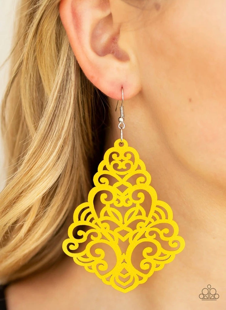 Powers of Zen - Paparazzi yellow earrings