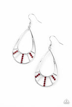 Load image into Gallery viewer, Line Crossing Sparkle - Paparazzi Red Earrings