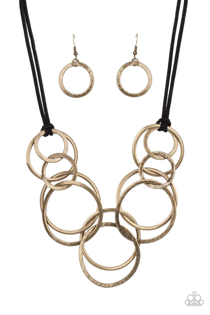 Spiraling OUT OF COUTURE - Paparazzi Brass Necklace