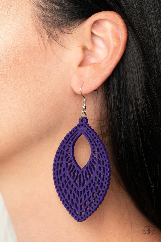 One Beach at a time - Paparazzi Purple Earrings